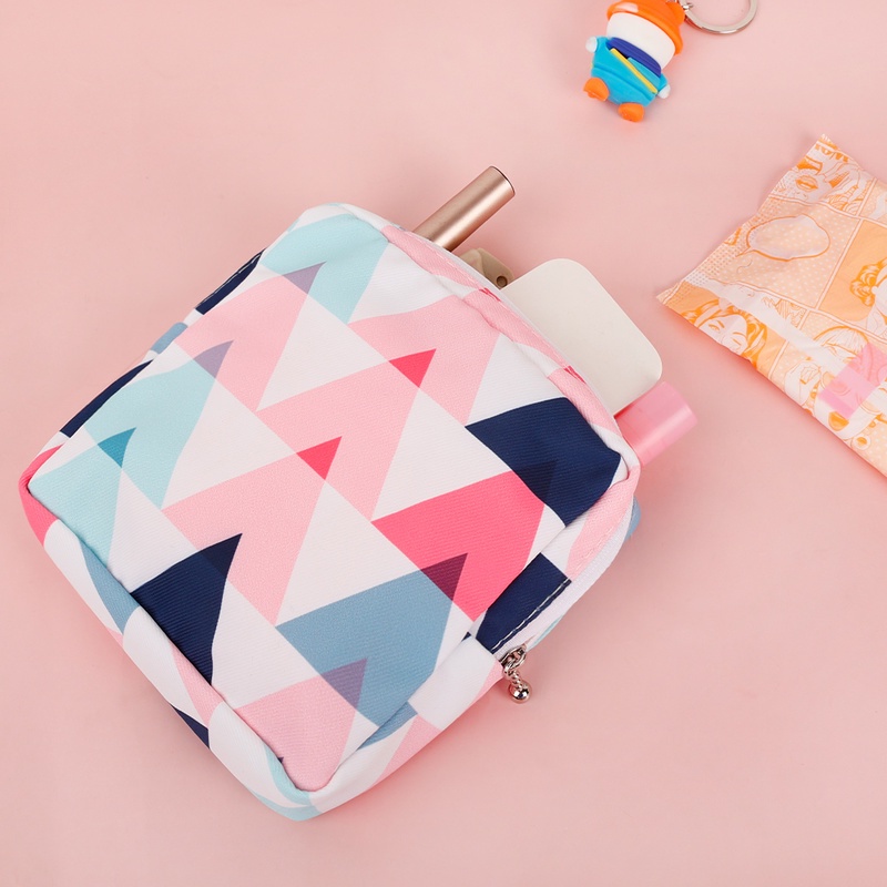 Túi Đựng Tiền/Mỹ Phẩm/Đồ Vệ Sinh Bằng Cotton Có Khóa Kéo Thông Dụng