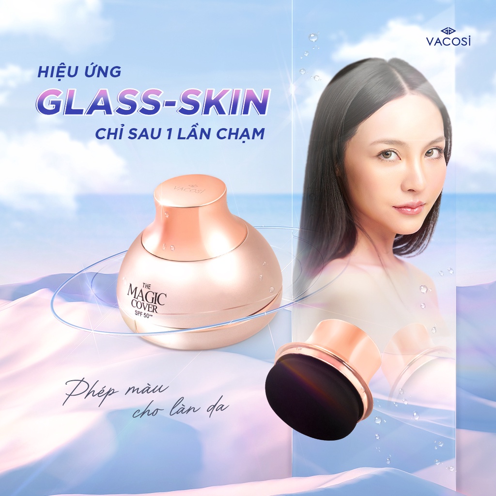 Tặng kèm 1 lõi] Phấn Nước Kiềm Dầu, Che Khuyết Điểm Vacosi Magic Cover Cushion SPF50++ 13g