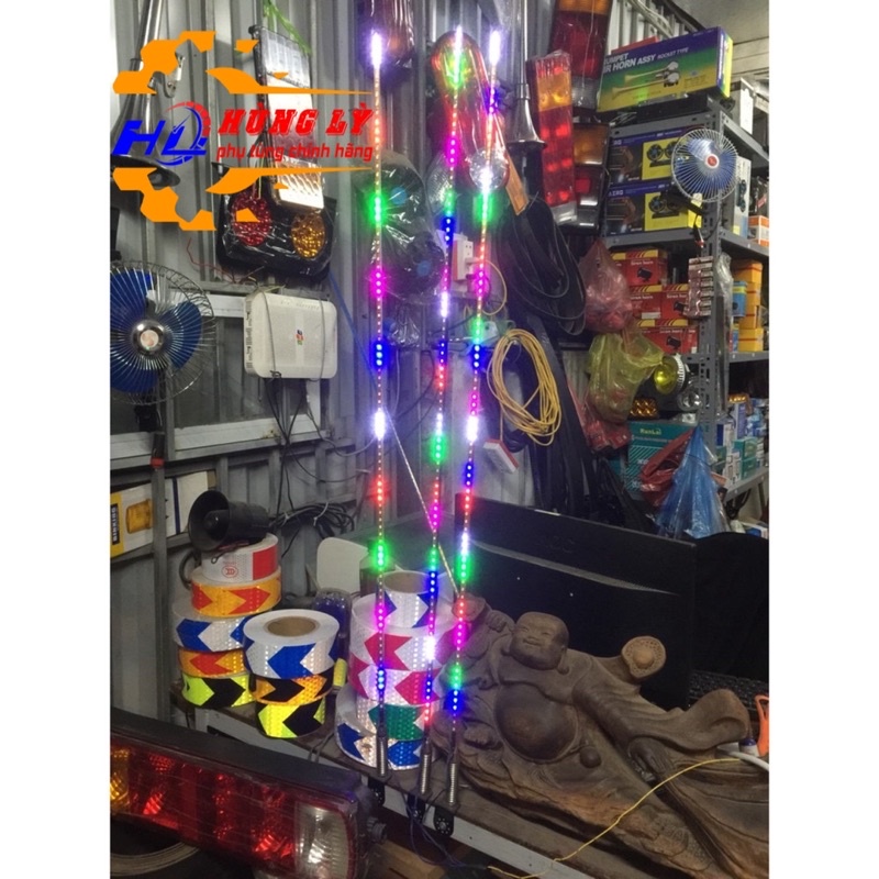 led ăng ten 7 màu 12v-24v dài 1m {test video} điện dùng chung