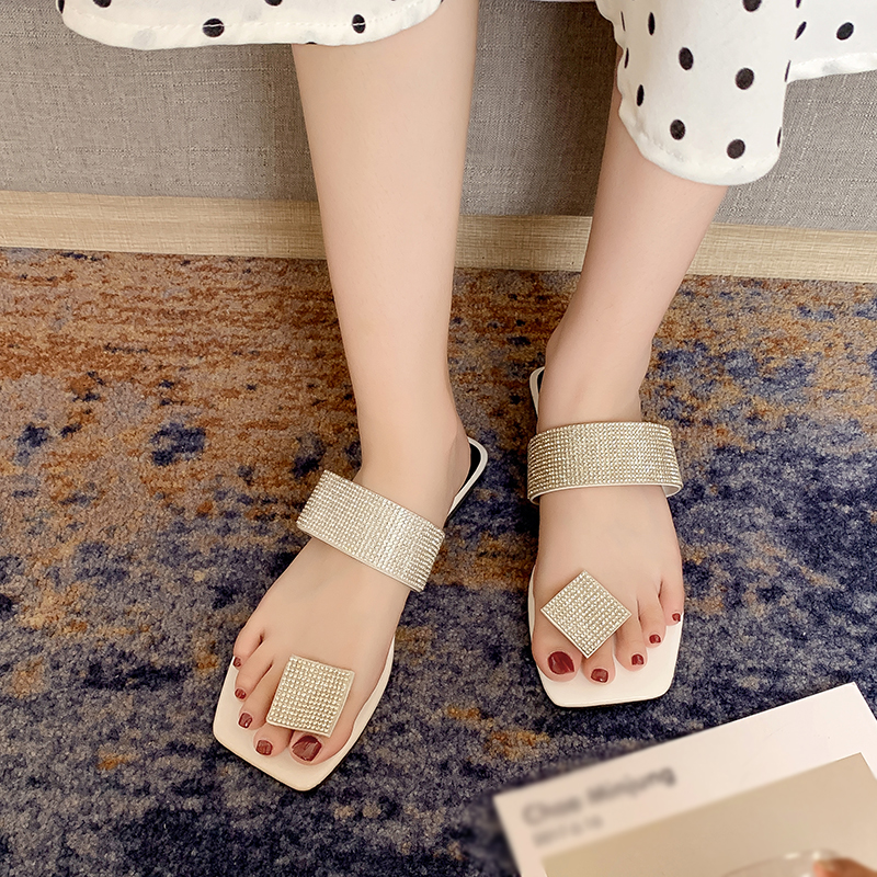 Dép đính sequins lấp lánh chống trượt cho nữ