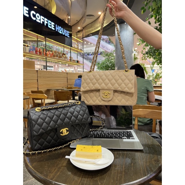 Túi xách C.n Clas.sic trám to 2 nắp size 26 xuất dư bản đẹp, phong cách Hàn Quốc 😍😍