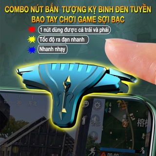 Combo bộ phụ kiện chơi game nút bắn Pugb, Freefire TKB kèm bao tay chơi game - Nút bấm chơi PUBG 4 ngón