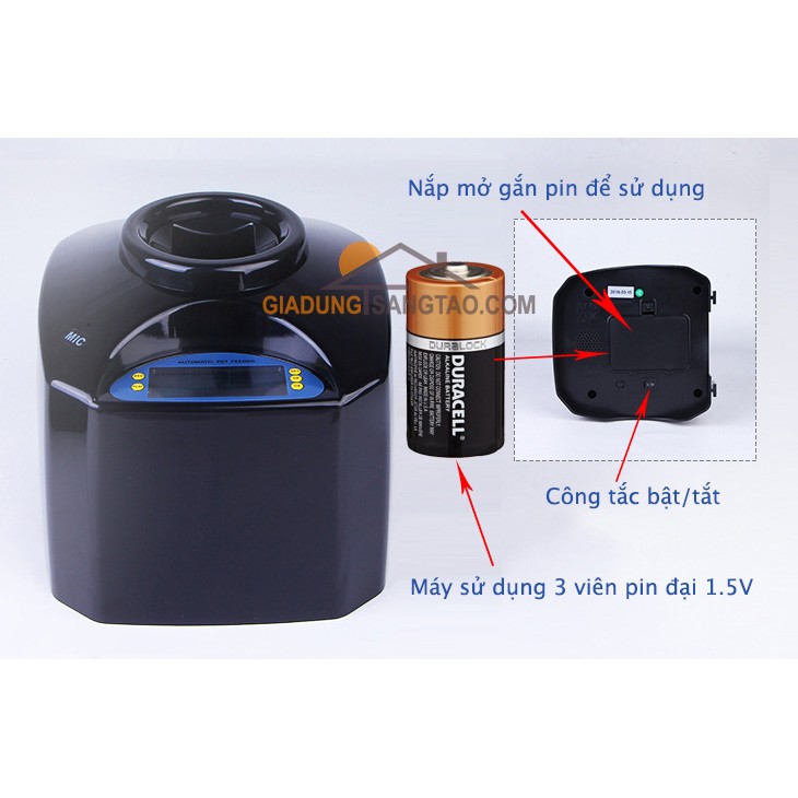 Máy cho Pet ( chó mèo) ăn tự động thông minh 5.5L ghi âm giọng nói