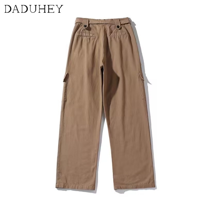 DaDuHey Available Japanese-Style Retro Solid Color Wide-Leg Overalls Men's Fashion Brand Loose Street All-Matching Straight Casual Pants