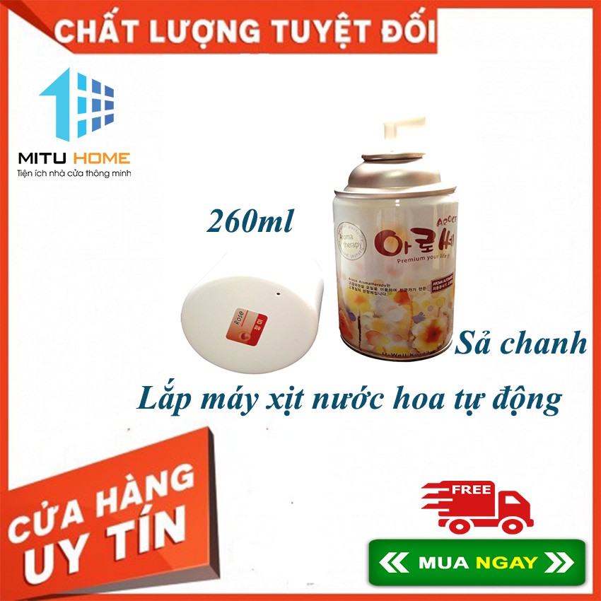 Nước hoa xịt phòng Hàn Quốc 260ml mùi Sả Chanh - Mituhome - Lắp máy xịt nước hoa tự động