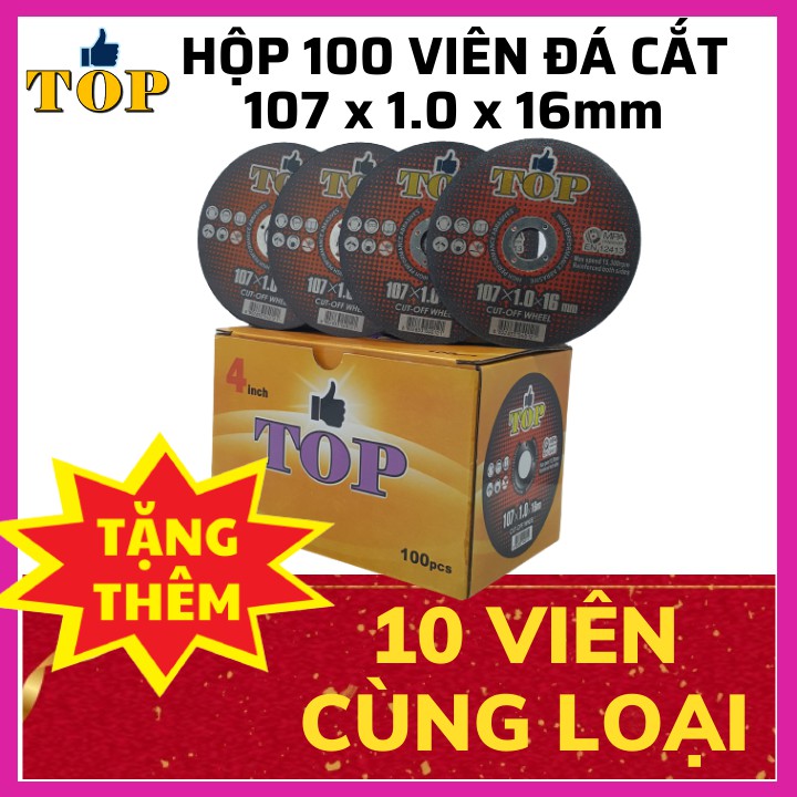 Hộp 100 viên ĐÁ CẮT SẮT phi 100 ( 1 tấc) | Đá cắt inox | Đá cắt TOP Hàn Quốc