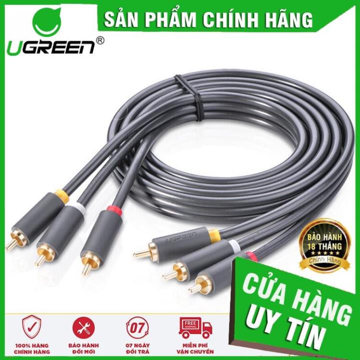 Cáp AV 3 đầu Hoa Sen mạ vàng Ugreen AV105 ✔HÀNG CHÍNH HÃNG ✔