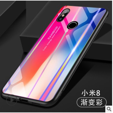 Ốp lưng xiaomi mi 8 / xiaomi mi 8 se mặt lưng bóng cầu vồng 7 mầu