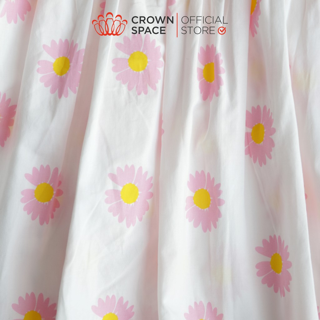 Đầm Bé Gái Cao Cấp Crown Space Họa Tiết Hoa Nhí CKGS2811314.– Cotton Thoáng Mát, Thấm Hút Mồ Hôi - Size 9kg đến 14kg