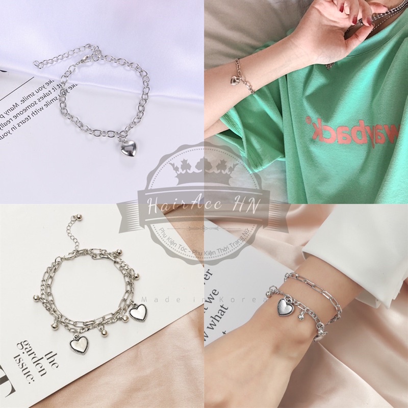 Vòng Đeo Tay Unisex Họa Tiết Trái Tim Thiết Kế Đơn Giản Cá Tính Phụ Kiện Trang Sức Nữ 2021