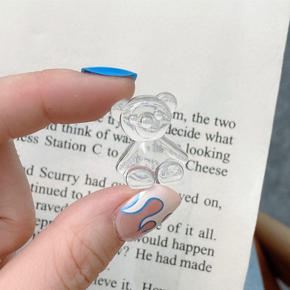 Thẻ Màu Vẽ Móng Tay Bằng Acrylic Trong Suốt Hình Gấu Dễ Thương