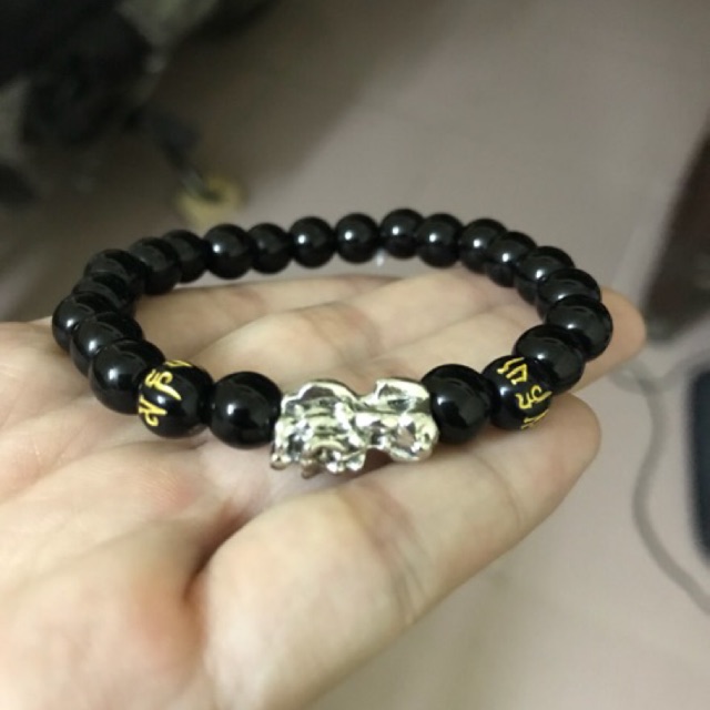 Vòng tay tỳ hưu bạc may mắn 8ly, 10ly