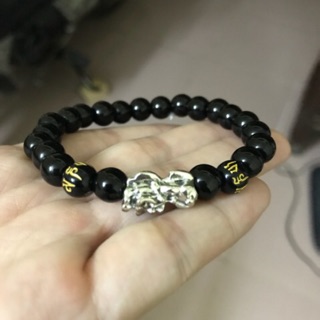 Vòng tay tỳ hưu bạc may mắn 8ly, 10ly