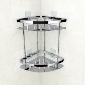 [TẶNG KEO DÁN] Kệ Góc Đựng Sữa Tắm Dầu Gội Trong Nhà Tắm INOX 304 - 2 Tầng ĐÁNH BÓNG ĐẸP