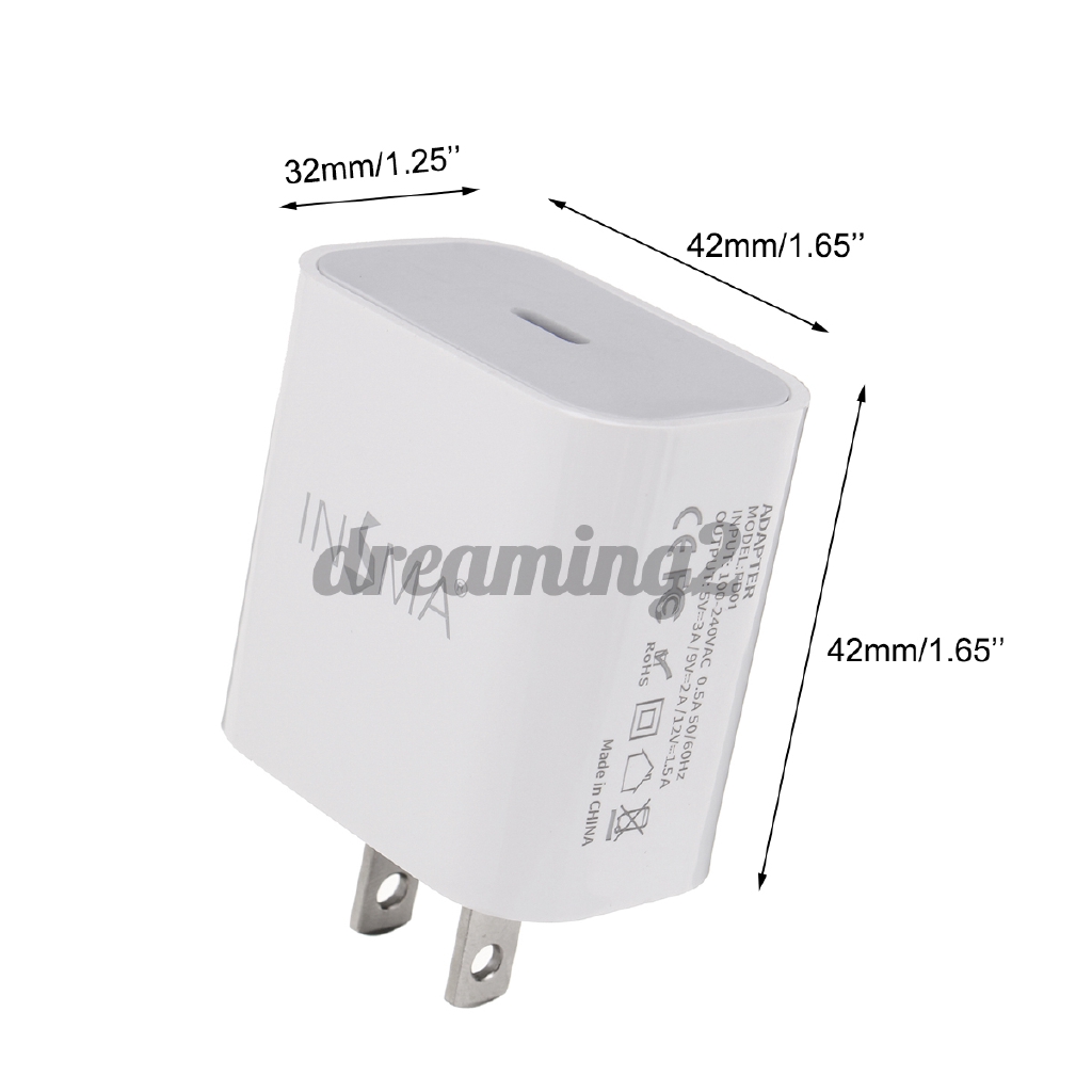 Củ sạc nhanh insma 18w usb type c pd3.0 chuyên dụng cho iphone apple