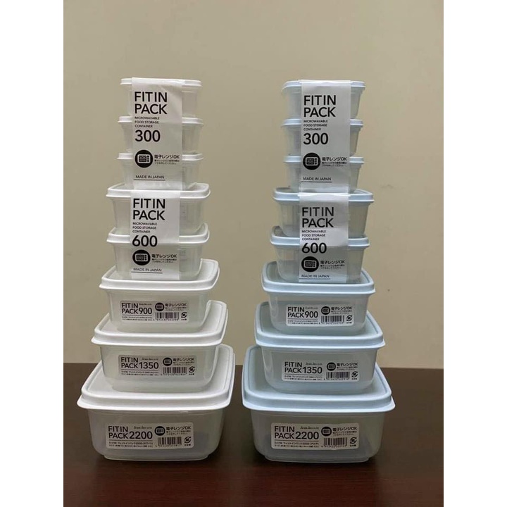 Hộp Đựng Thực Phẩm Tủ Lạnh Dùng Được Trong Lò Vi Sóng Nắp Nhựa Dẻo Fitin Pack Nội Địa Nhật Bản