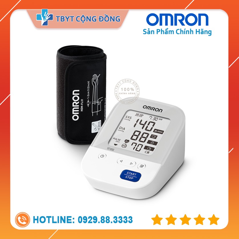 Máy đo huyết áp tự động Omron HEM-7156-A (Có Adapter) + Tặng kèm nhiệt kế điện tử đầu mềm Medilife (hình thú ngẫu nhiên)