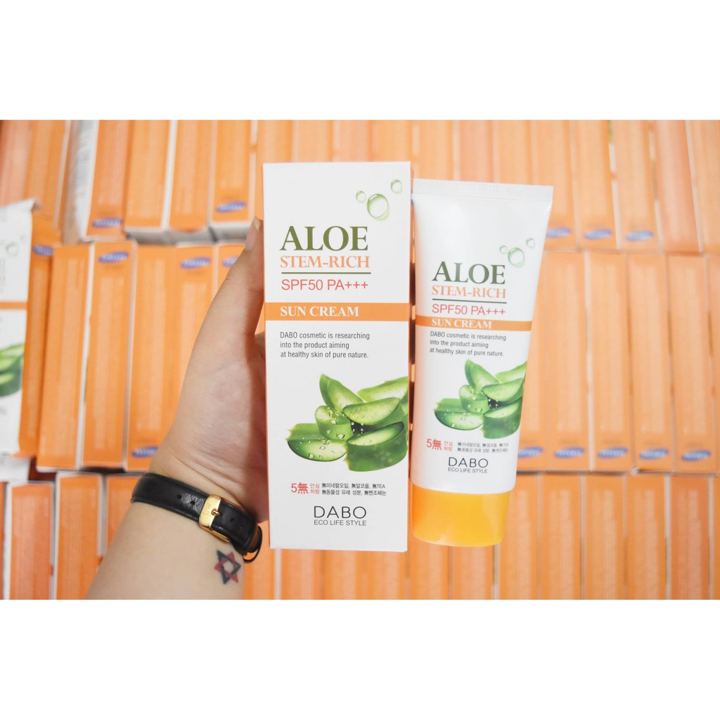 Kem chống nắng dưỡng da lô hội dabo spf50 pa+++ aloe.