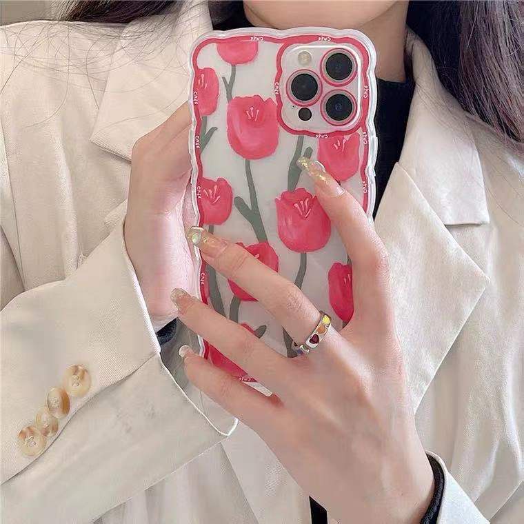 Ốp Điện Thoại Trong Suốt In Hình Hoa Hồng Cho IPhone 13/12 Pro Max/11/ XS/ XR/ X/ 8/ 7/ 6/ Plus Mini