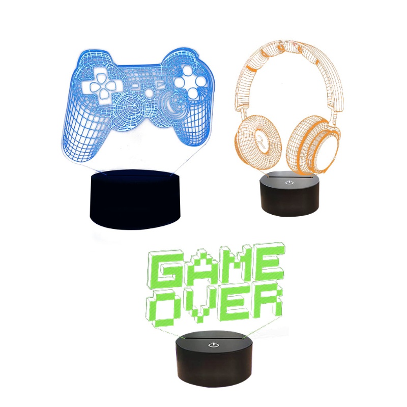 Đèn Led 3D Điều Khiển Từ Xa 16 Màu Sắc Thay Đổi Kèm Phụ Kiện