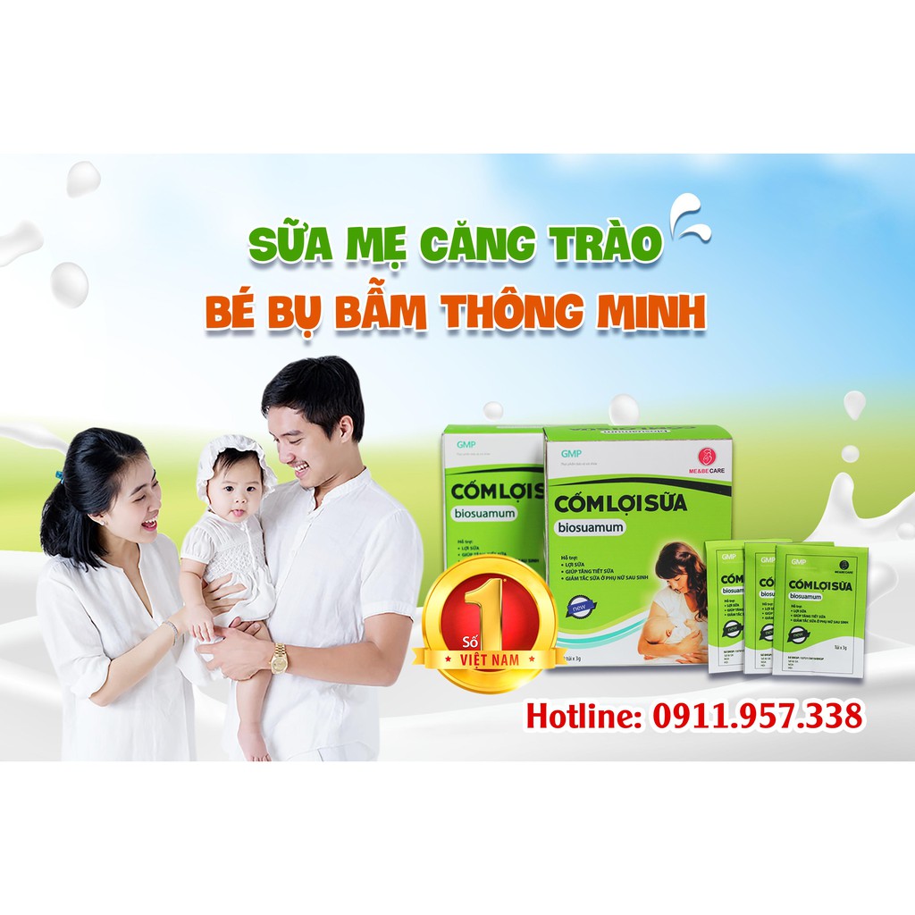 [Viện sản Hà Nội] Cốm lợi sữa biosuamum - Sữa về tràn trề sau 3-5 ngày - Tăng cường chất lượng sữa mẹ- 20 gói x 3g