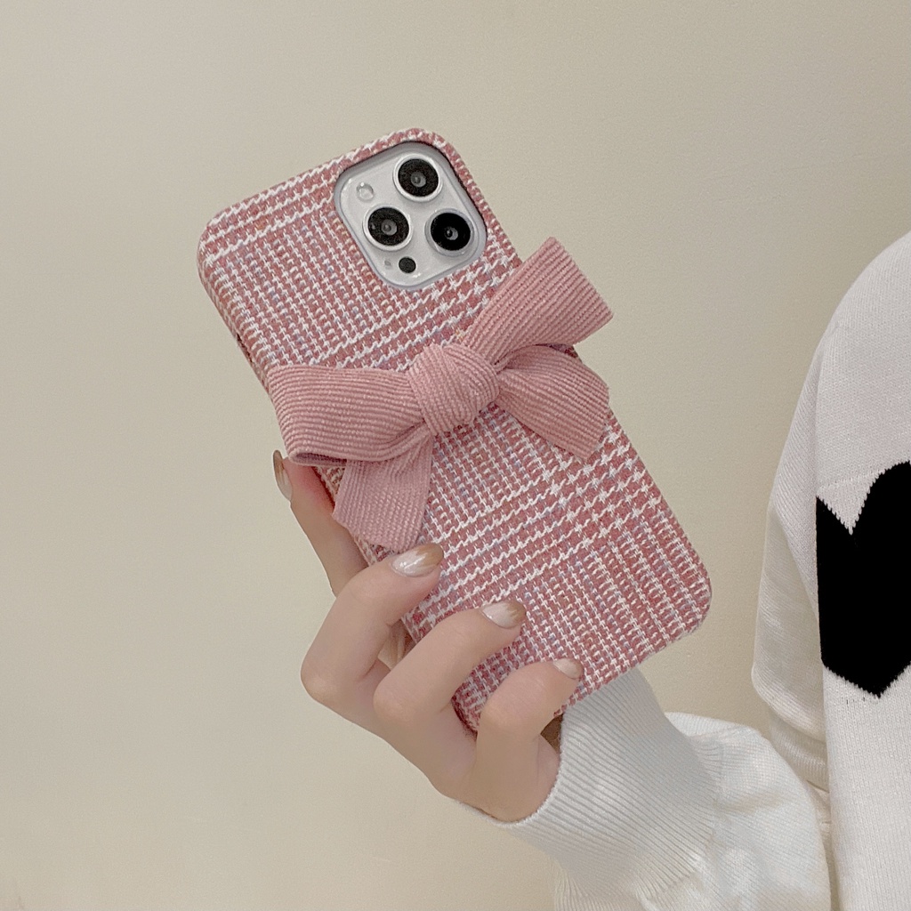 Ốp Điện Thoại Tpu Silicon Mềm Chống Rơi Phối Vải Lông Thêu Hình Bướm Cho iPhone 14 13 12 11 Pro XS Max XR 7 8 Plus