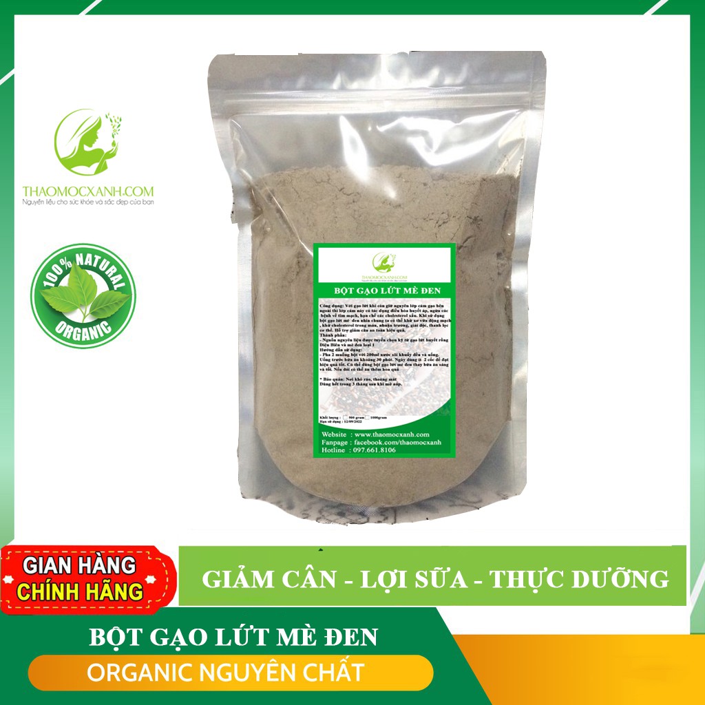 Bột gạo lứt mè đen giảm cân, eatclean healthy hoặc lợi sữa sau sinh rang thơm cực mịn (500gram1kg)