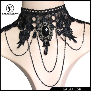 Vòng Cổ Choker Vải Ren Mặt Hình Joker Thanh Lịch