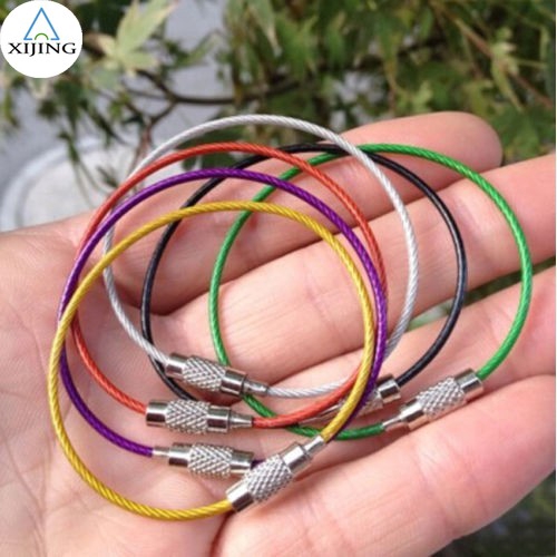Set 5 móc khóa dây thép không gỉ thời trang