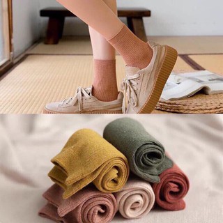 Sét 10 Đôi Tất Len Gân Cao Cổ Cho Nữ **