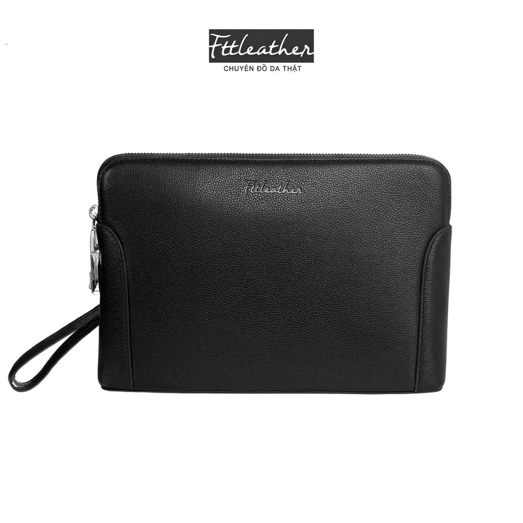 Túi Clutch Cầm Tay Nam FTT Leather Da Bò Có Khóa Số Bảo Mật, Tích Hợp Ngăn Đựng Thẻ Card Tiện Lợi