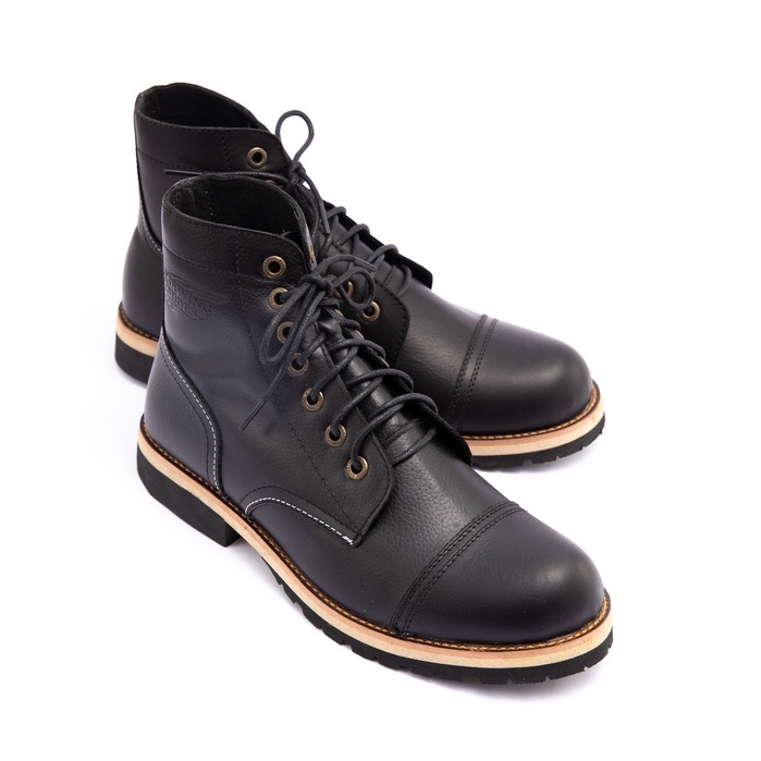 Giày Boots cổ cao nam da thật Manlio Legat màu đen , vàng bò G9761-B G8761-BN