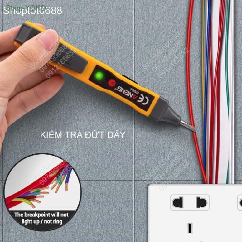 Bút thử điện thông minh không cần tiếp xúc VD806, có âm thanh và đèn báo, kiểm tra được dây điện bị đứt dễ dàng