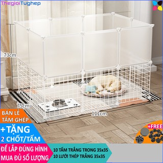 Mila1618 Miếng ghép quây chuồng chó, mèo, thỏ, thú cưng, tặng kèm 2 chốt nối cho mỗi tấm