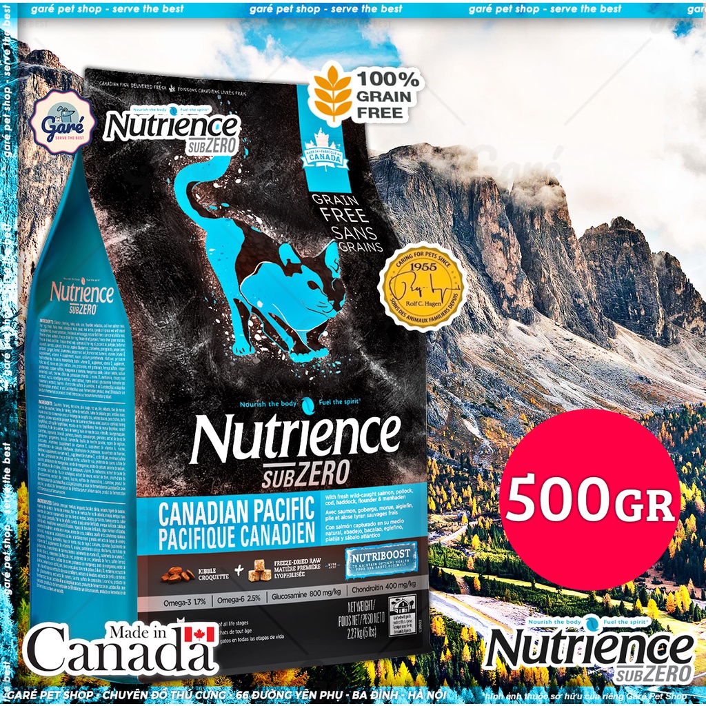 500gr - Hạt SubZero Nutrience cao cấp cho Mèo con & Mèo lớn mọi độ tuổi không tinh bột - Sub Zero Grain Free Nutrience