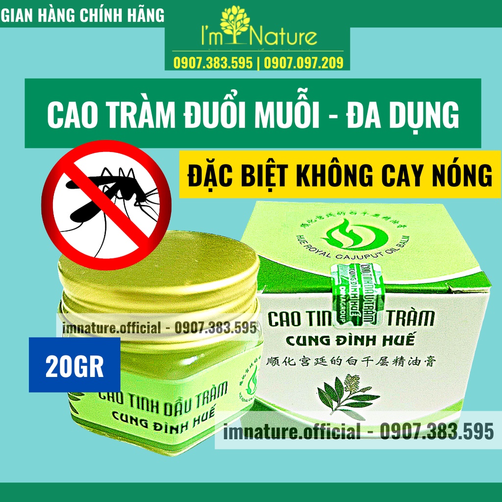 Cao Tràm Đuổi Muỗi - Giảm Sưng Vết Muỗi Đốt Tinh Dầu Tràm Cung Đình Huế 20gr - An Toàn Cho Bé 6 Tháng