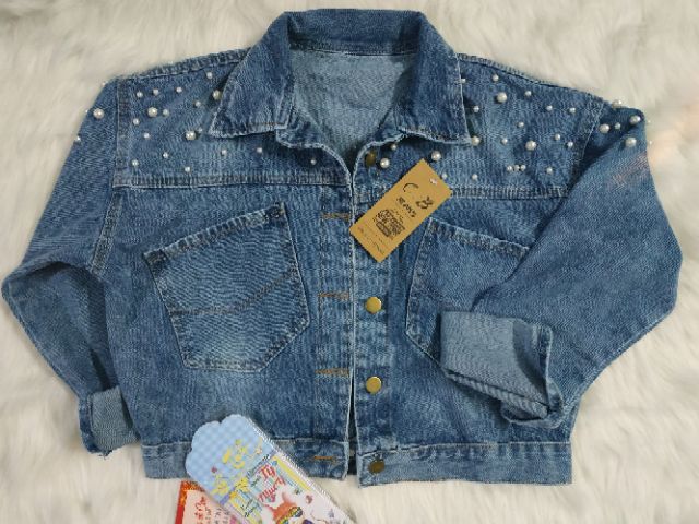 Áo Khoác Jean Nữ Đính Hạt Ngọc Cúc Lưng Hàng Hot Chuẩn Xịn AKJ05 (Hình - video thật) | BigBuy360 - bigbuy360.vn