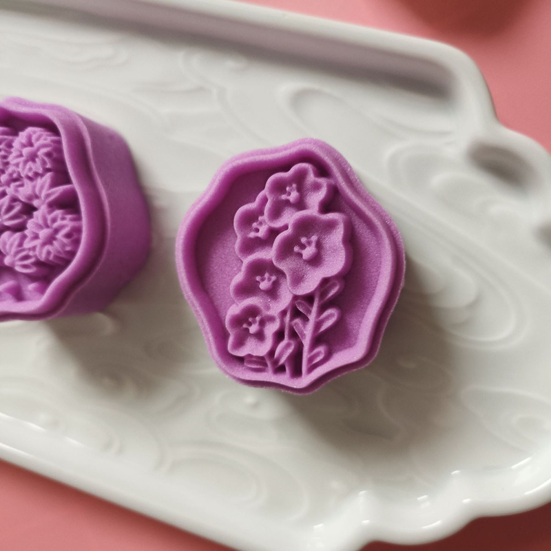 Khuôn Làm Bánh Trung Thu Bằng Nhựa Hình Bông Hoa