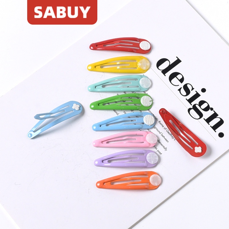 Kẹp Tóc Kim Loại Hình Giọt Nước Màu Sắc Cổ Điển 5cm Cho Bé Gái