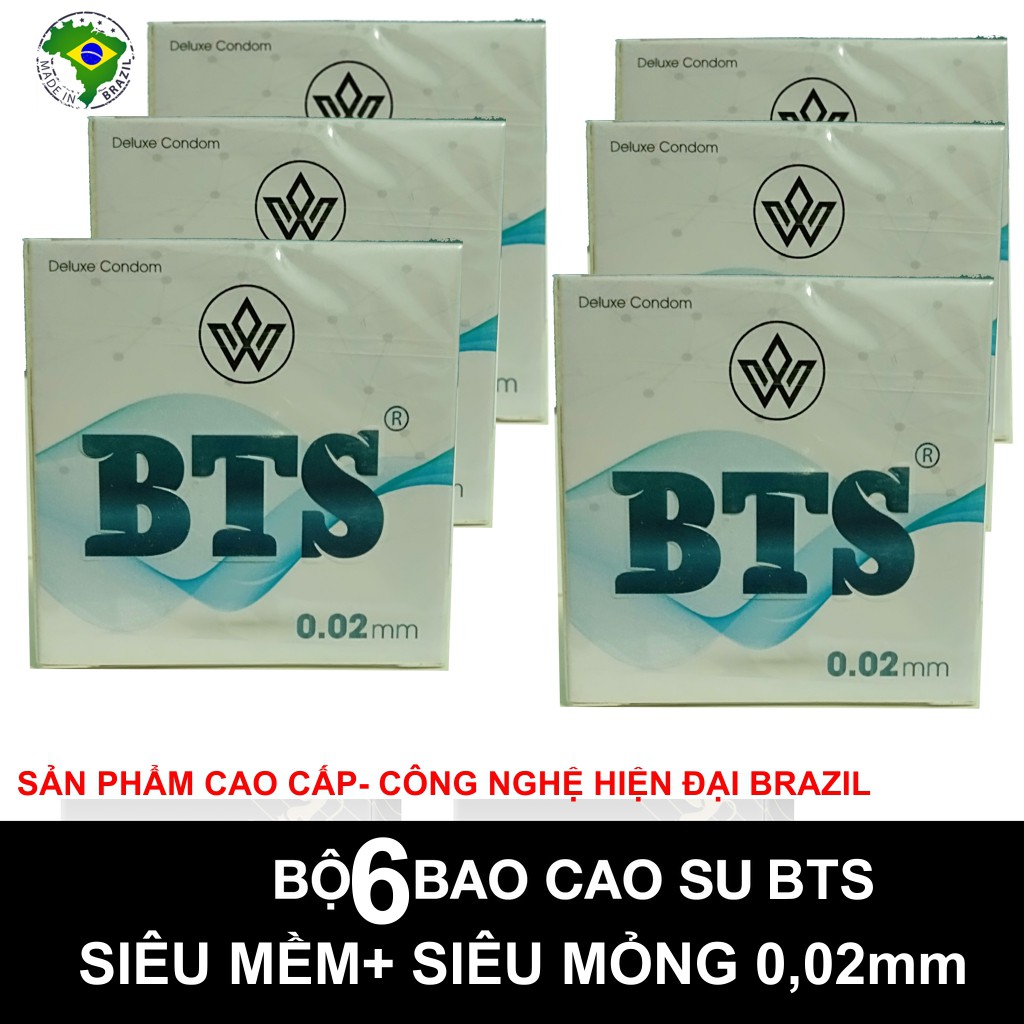 Bộ 6h Bao cao su BTS Siêu mềm và mỏng 0,02mm Hộp 3 chiếc trợ giá từ siêu thị Durex BTS