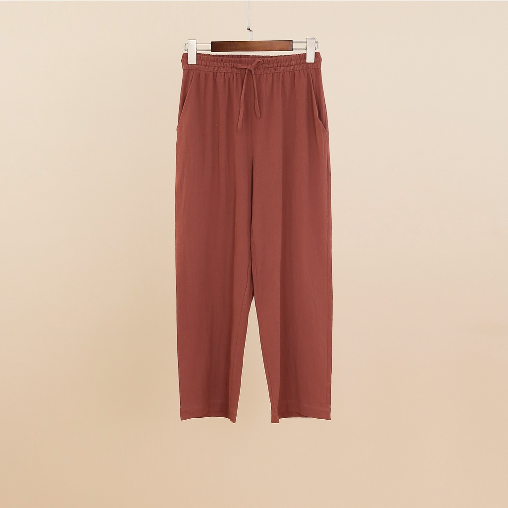 Quần pijama ống suông nữ mặc nhà MOMOJAMA chất đũi linen cao cấp M2898 | BigBuy360 - bigbuy360.vn