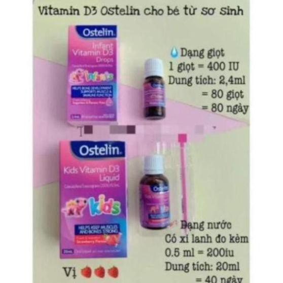 TUY Vitamin D3 Ostelin bổ sung Vitamin D3 cho trẻ .