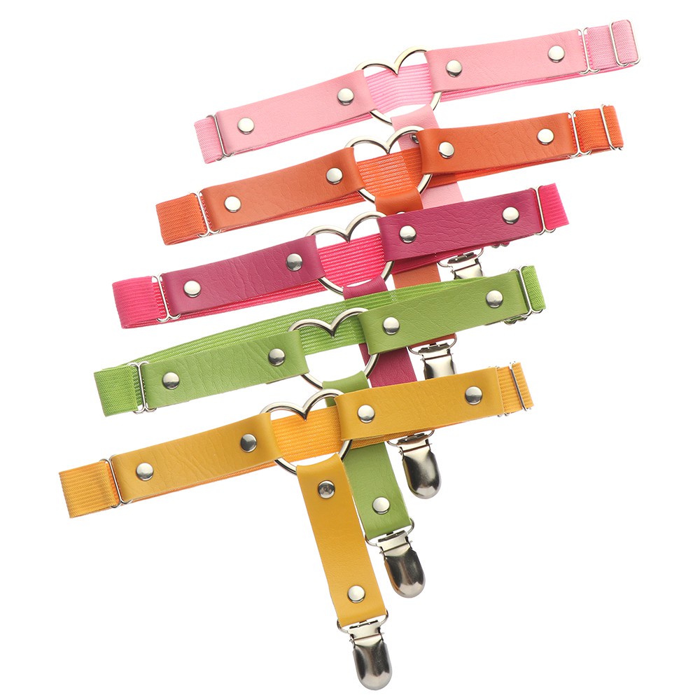 Đai Nịt Bít Tất Bằng Da Pu Co Giãn Màu Đen Phong Cách Harajuku Thời Trang Cho Nữ