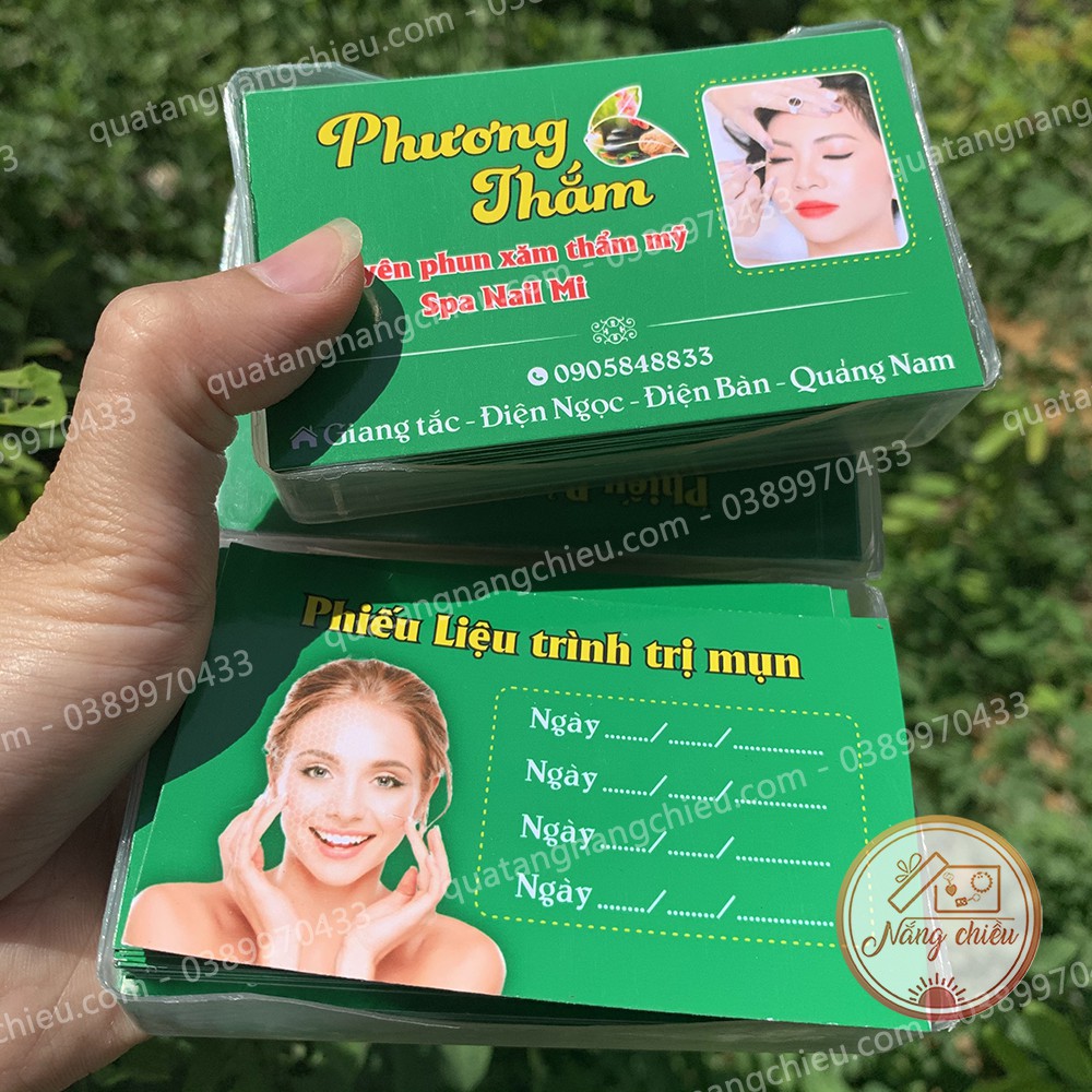 Thẻ card visit cho tiệm nail, phun xăm thẩm mỹ, thẩm mỹ viện , in theo yêu cầu, mẫu mã đa dạng cho khách chọn lựa