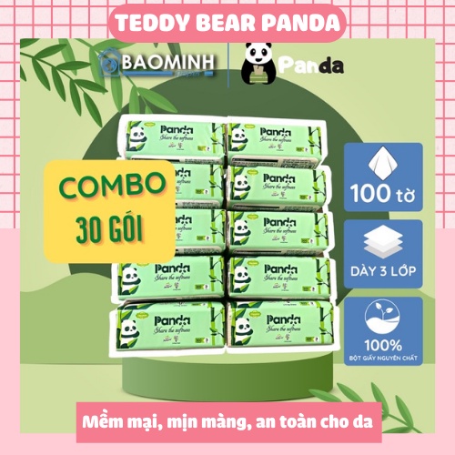 [Combo 30 gói] Giấy rút PANDA 3 lớp mềm mại mịn màng