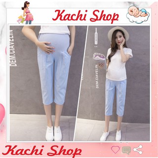 Quần bầu Lửng ống rộng dáng suông, quần lửng vải cotton mềm mát Mùa Hè
