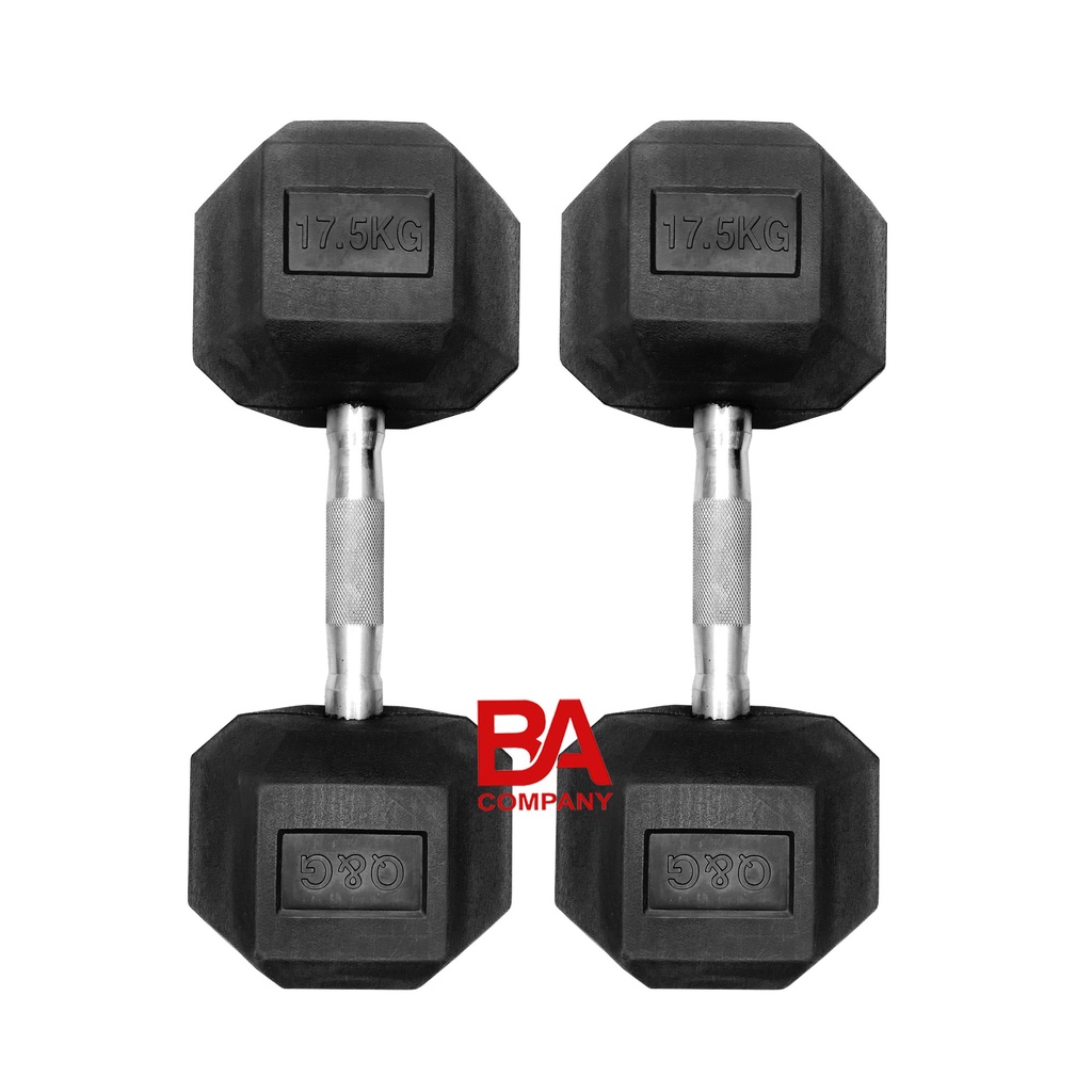 Bộ 1 tạ tay cao su 17,5kg lục giác cao cấp, tạ tay tập gym yoga, dụng cụ thể thao binhansports
