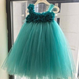 Váy tutu xanh Ngọc hoa chifon