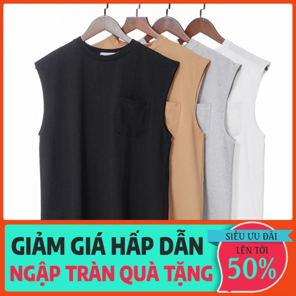 Áo thun TANKTOP TRƠN CÓ TÚI Unisex N7 Basic Tee mùa hè phông trơn nam nữ oversize form rộng phong cách Hàn Quốc new