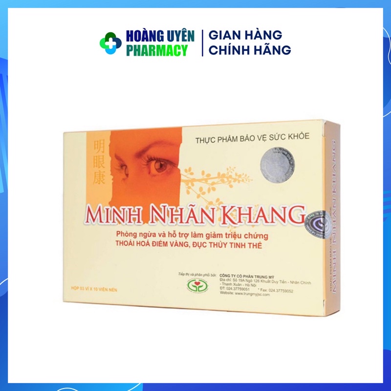 [Tích điểm chính hãng] Minh Nhãn Khang - Hộp 30 viên giúp tăng cường thị lực